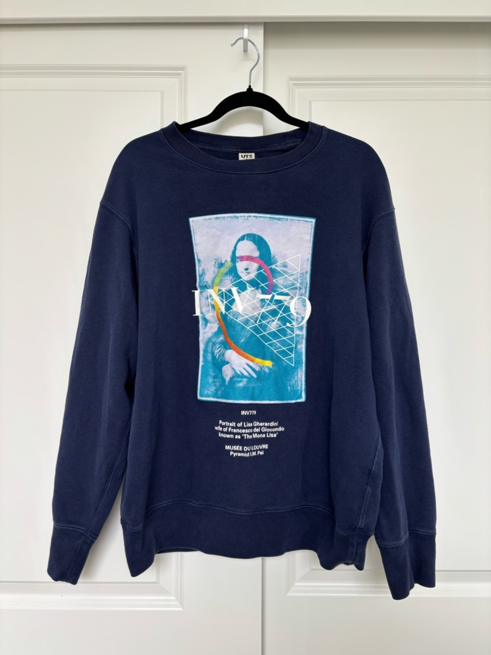Uniqlo MUSEE DU LOUVRE X PETER SAVILLE Navy Mona Lisa Crewneck Size XL